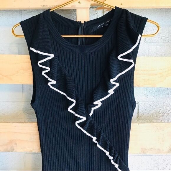 Then English Factory Ribbed Ruffle Mini Dress - Picture 2 of 5